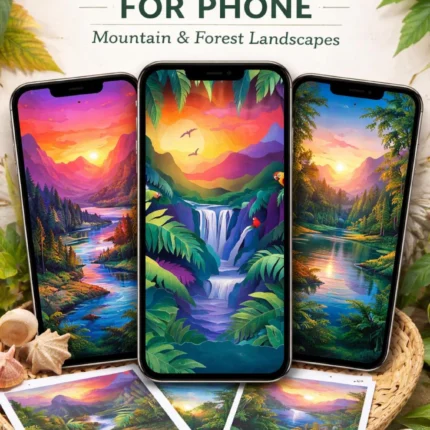 3D Paper Art Phone Wallpapers Bundle | Nature Landscapes HD